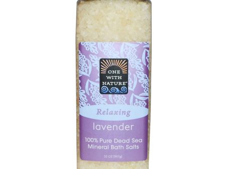 ONE WITH NATURE - Dead Sea Mineral Bath Salts Lavender Tangerine - 32 oz. (907 g) For Cheap