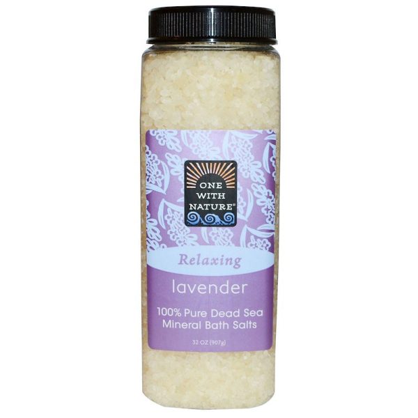 ONE WITH NATURE - Dead Sea Mineral Bath Salts Lavender Tangerine - 32 oz. (907 g) For Cheap