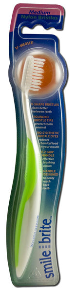 SMILE BRITE - Fixed Head Nylon Toothbrush V-Wave Medium - 1 Toothbrush Online now