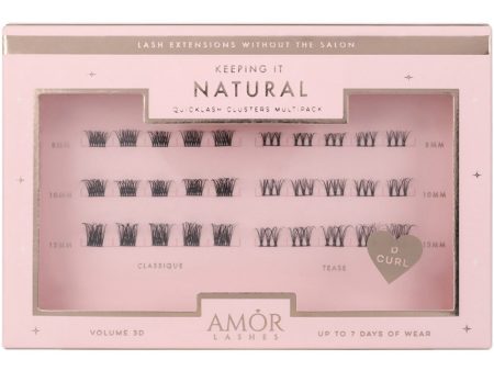 Amor Lashes QuickLash Mixed Length Individual Lash Clusters Multipack Keeping It Natural Black 30 Clusters Hot on Sale