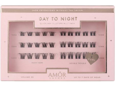 Amor Lashes QuickLash Mixed Length Individual Lash Clusters Multipack Day To Night Black 30 Clusters Online now