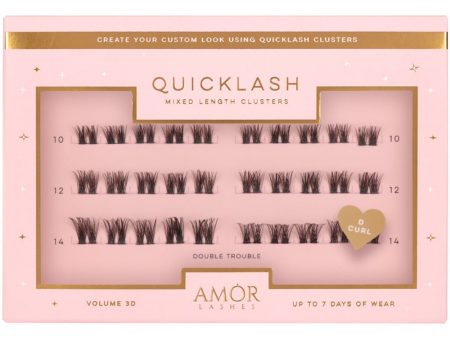 Amor Lashes QuickLash Mixed Length Individual Lash Clusters Multipack Double Trouble Black 30 Clusters For Cheap